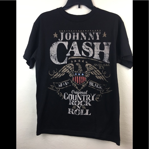 Kids Shirt Johnny Cash Man in Black Graphic Shirt Black ...